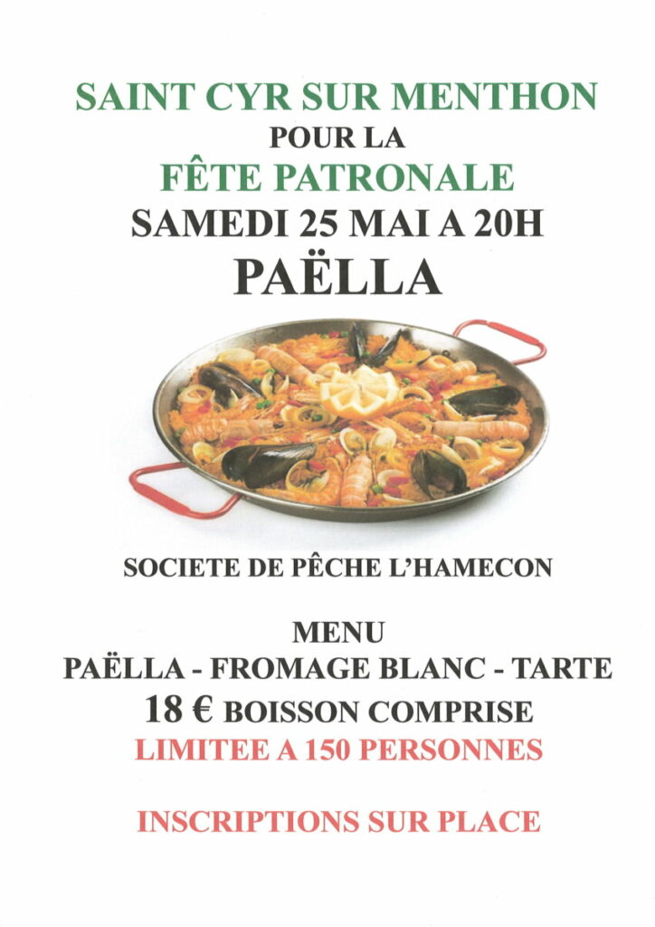 Affiche Paëlla de la fête patronale