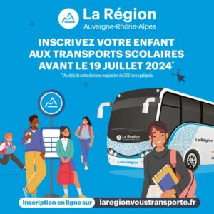 Affiche inscription transport scolaire région