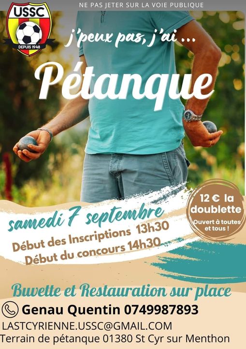 affiche pétanque USSC 7/09