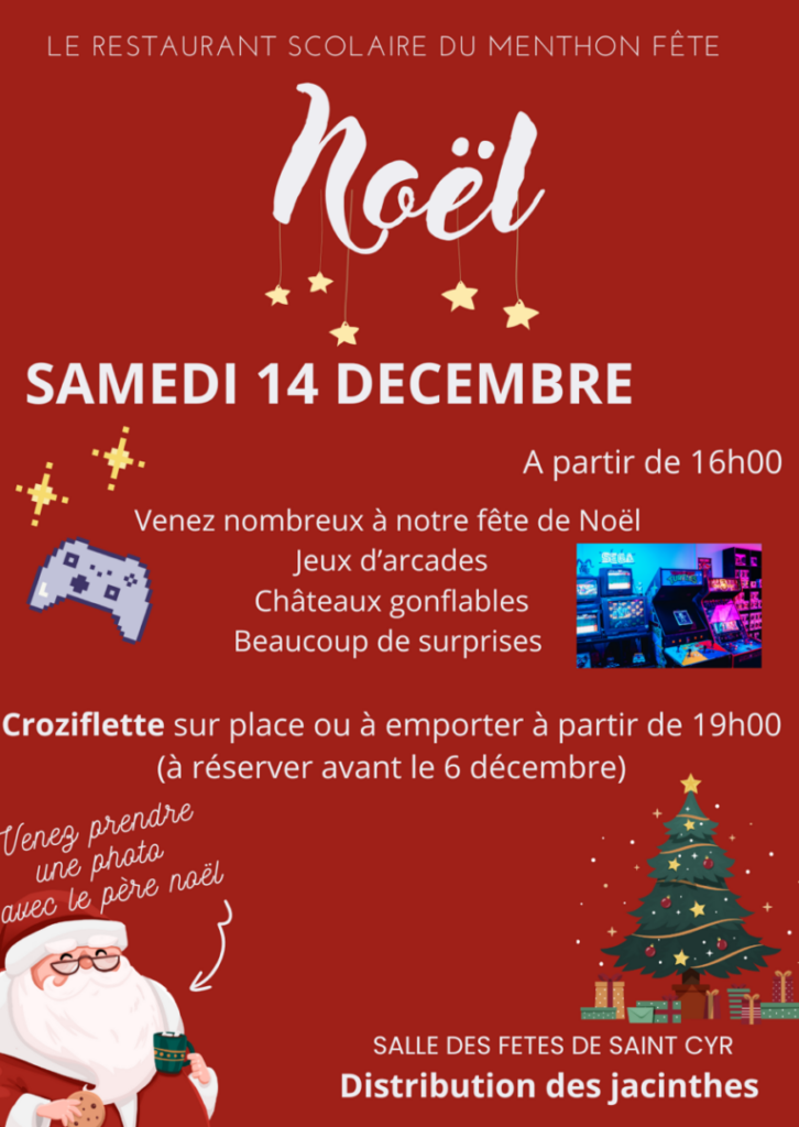 Fête de Noel du Restaurant Scolaire le 14 Décembre