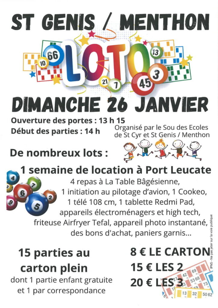 Affiche du Loto du Sou des Ecoles 