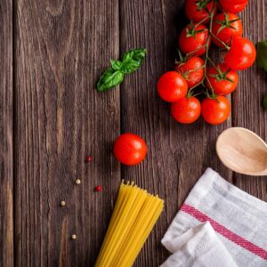 spaghetti, tomatoes, basil, wooden spoon, rustic, wooden table, flat lay, composition, food photography, preparation, food preparation, food, kitchen, pasta, italian, cuisine, italian cuisine, food, food, food, food, food