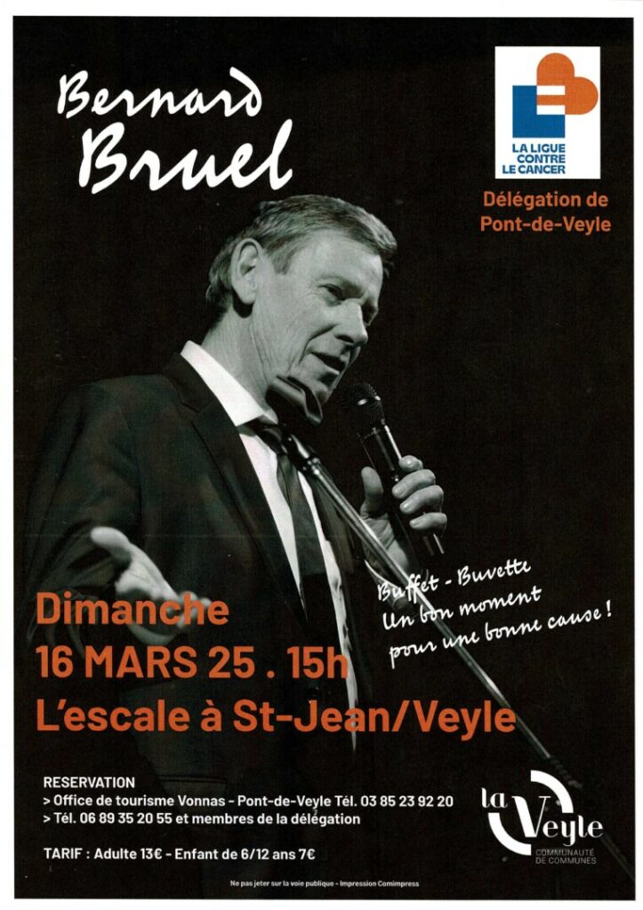 Concert Bernard Bruel 16 Mars 2025 à l'Escale
