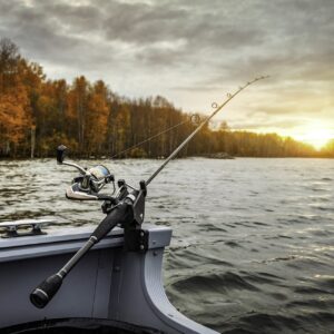 fishing boat, fishing rod, fishing, lake, hobby, boat, forest, woods, nature, water, river, sunset, outdoors, skyscape, trees, fishing, fishing, fishing, fishing, fishing