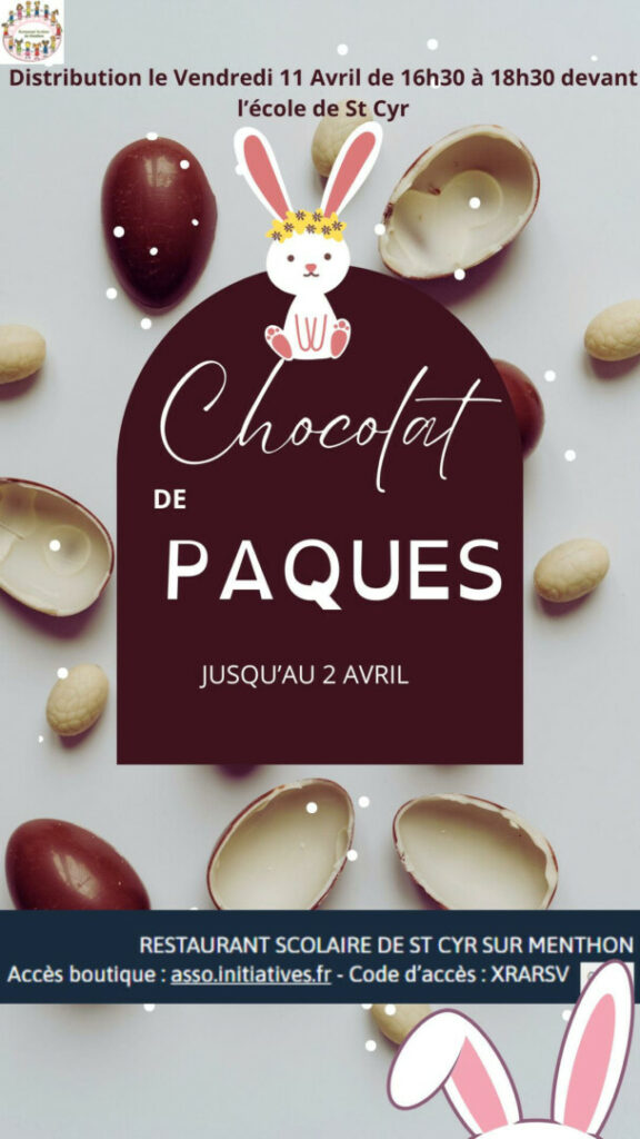 Vente de chocolats Paques 2025