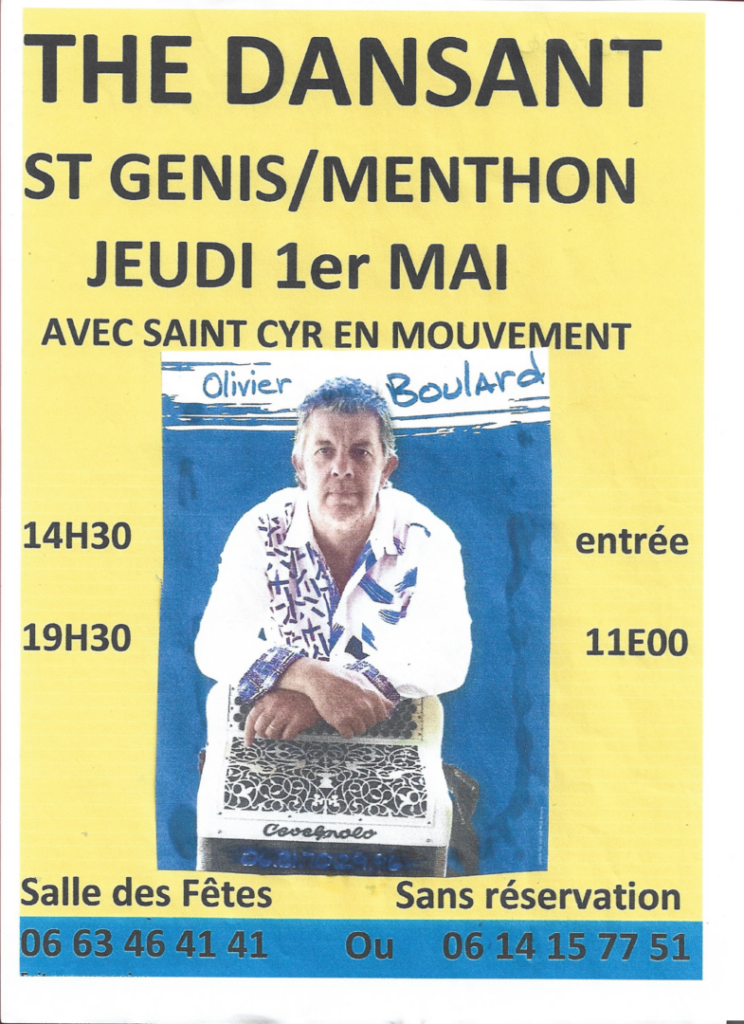 thé dansant Saint-Cyr en Mouvement affiche 1er mai 2025