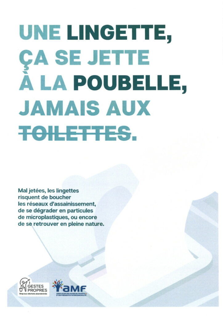 Sensibilisation Lingettes dans la poubelle