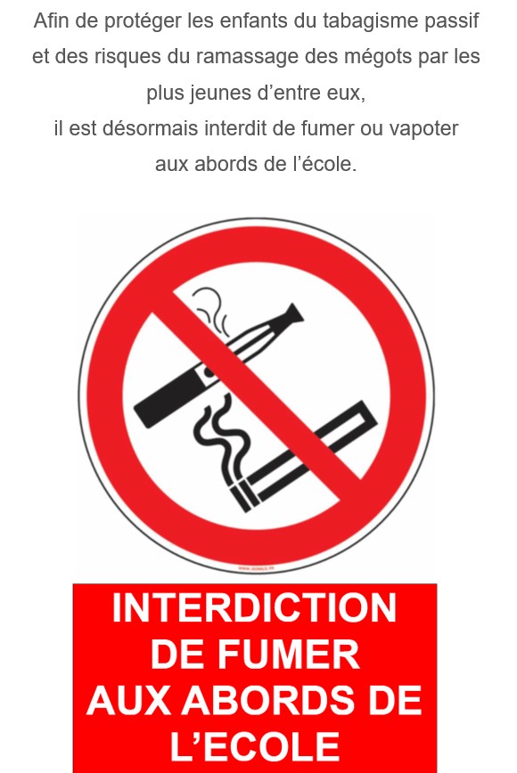 Affiche sans tabac pour l'école