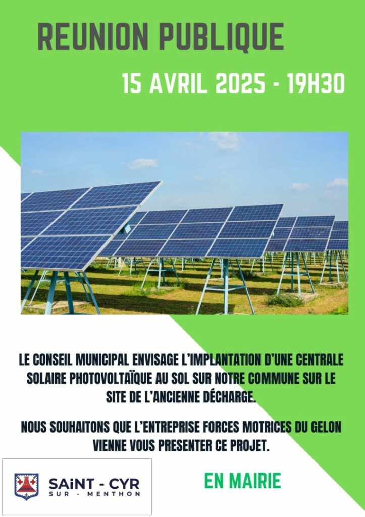 Réunion Publique projet photovoltaique