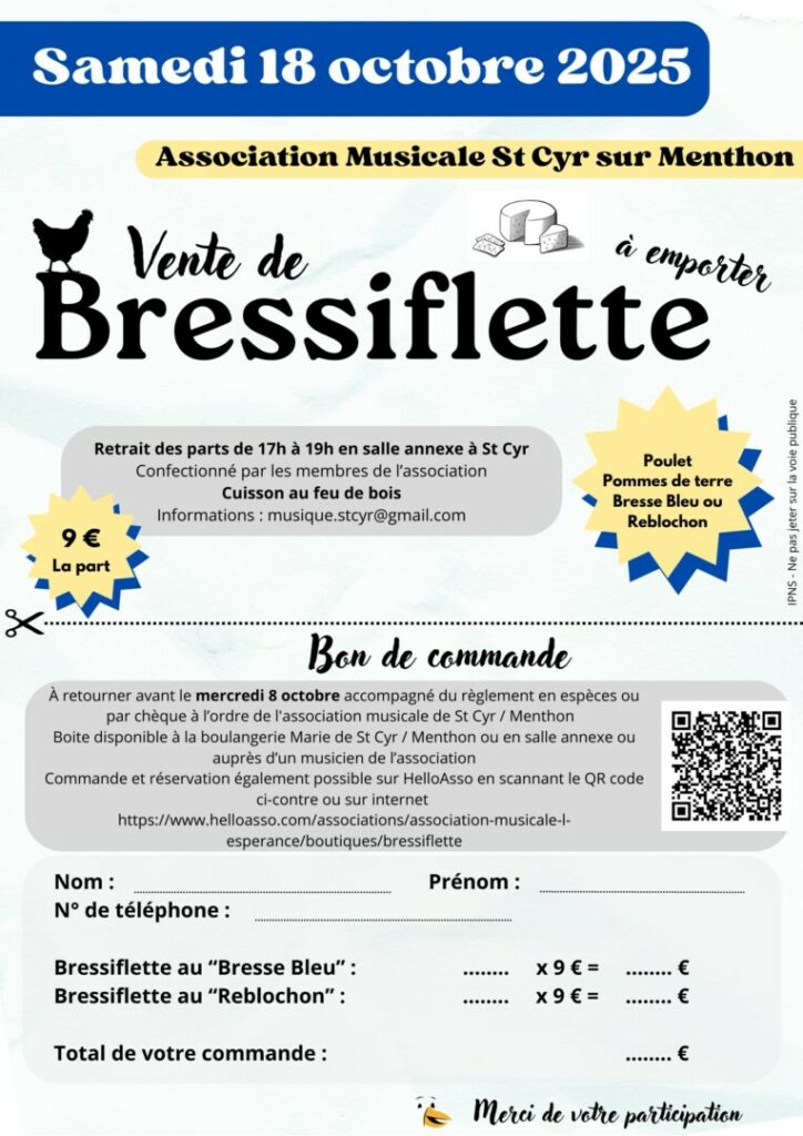 vente à emporter de bressiflette