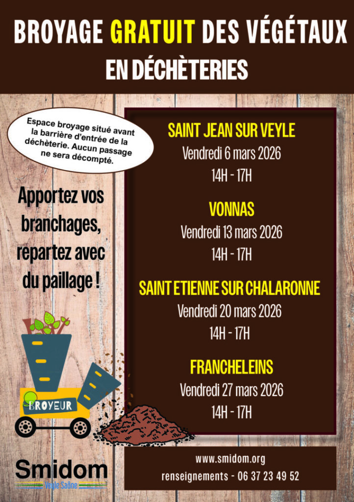 Broyage en déchèterie Mars 2026